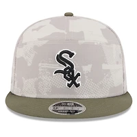 Men's New Era Light Beige/Olive Chicago White Sox 2025 Armed Forces Day Split Panel 9FIFTY Snapback Hat