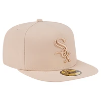 Men's New Era Light Beige Chicago White Sox Color Pack A-Frame 59FIFTY Fitted Hat