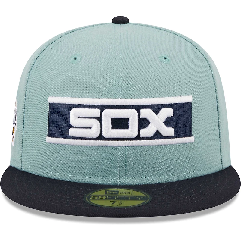 Casquette ajustée New Era Chicago White Sox Beach Kiss 59FIFTY pour homme, bleu clair/bleu marine
