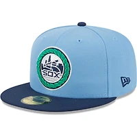 Men's New Era Light Blue/Navy Chicago White Sox Green Undervisor 59FIFTY Fitted Hat
