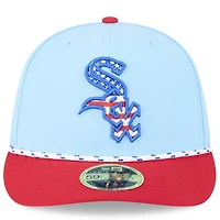 Men's New Era Light Blue/Red Chicago White Sox 2025 Fourth of July Low Profile 59FIFTY Fitted Hat