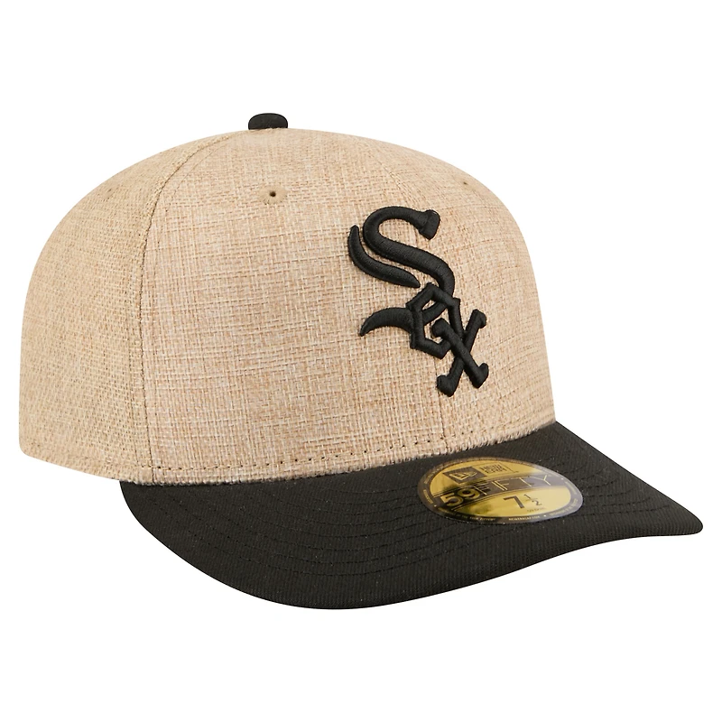 Casquette ajustée New Era 59FIFTY pour homme, coloris naturel/noir, Chicago White Sox.