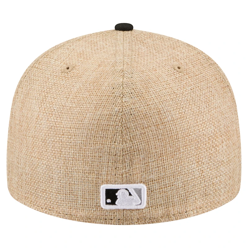 Men's New Era  Natural/Black Chicago White Sox Twine 59FIFTY Fitted Hat