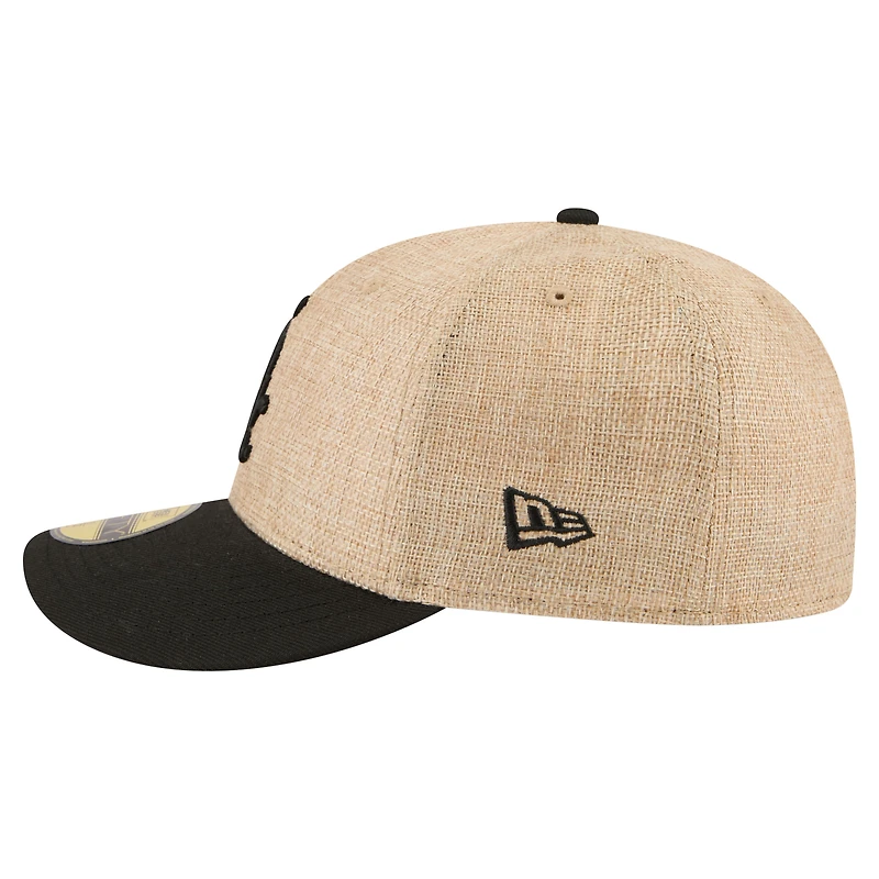 Men's New Era  Natural/Black Chicago White Sox Twine 59FIFTY Fitted Hat