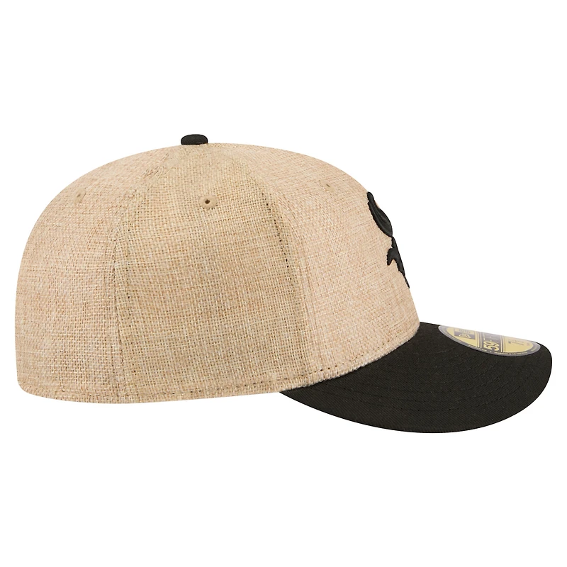 Men's New Era  Natural/Black Chicago White Sox Twine 59FIFTY Fitted Hat