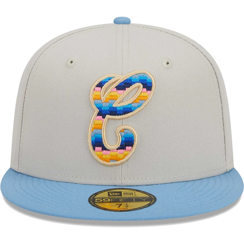 Men's New Era Natural Chicago White Sox Beach Front 59FIFTY Fitted Hat