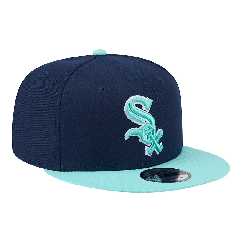 Men's New Era Navy/Turquoise Chicago White Sox Two-Tone Color Pack 9FIFTY Snapback Hat