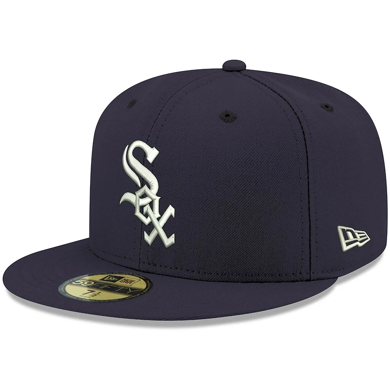 Casquette ajustée 59FIFTY blanche avec logo Chicago White Sox New Era pour homme