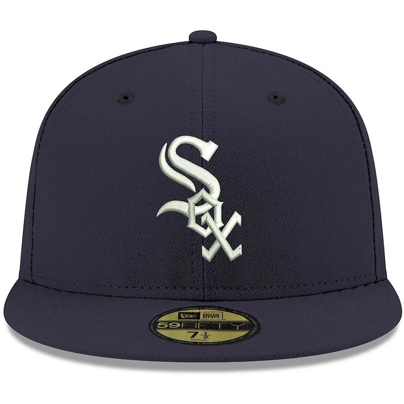 Casquette ajustée 59FIFTY blanche avec logo Chicago White Sox New Era pour homme