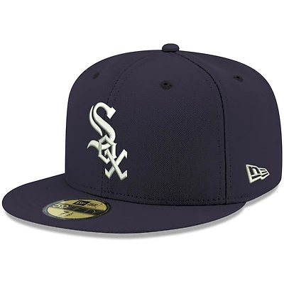 Casquette ajustée 59FIFTY blanche avec logo Chicago White Sox New Era pour homme