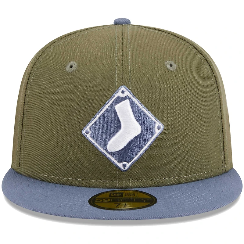 Casquette ajustée 59FIFTY Chicago White Sox New Era pour homme, olive/bleu