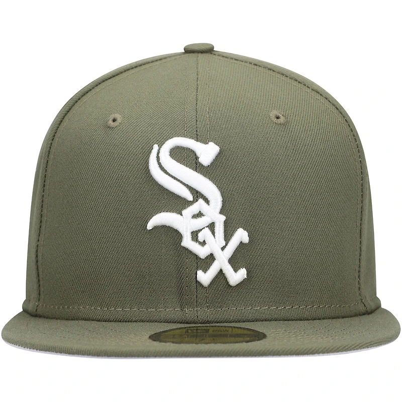 Men's New Era Olive Chicago White Sox Logo 59FIFTY Fitted Hat