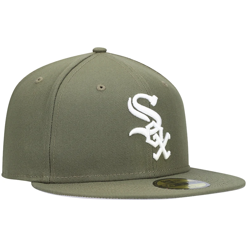Men's New Era Olive Chicago White Sox Logo 59FIFTY Fitted Hat
