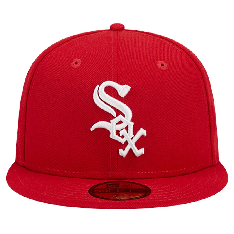 Casquette ajustée 59FIFTY rouge avec logo des Chicago White Sox pour hommes New Era