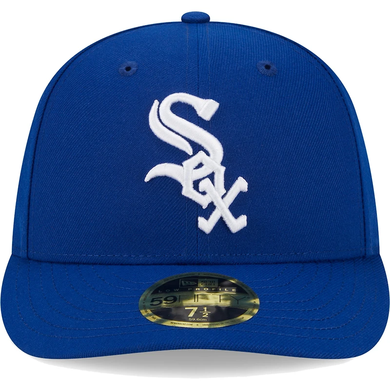 Casquette ajustée 59FIFTY à profil bas avec logo blanc des White Sox de Chicago Royal New Era pour homme