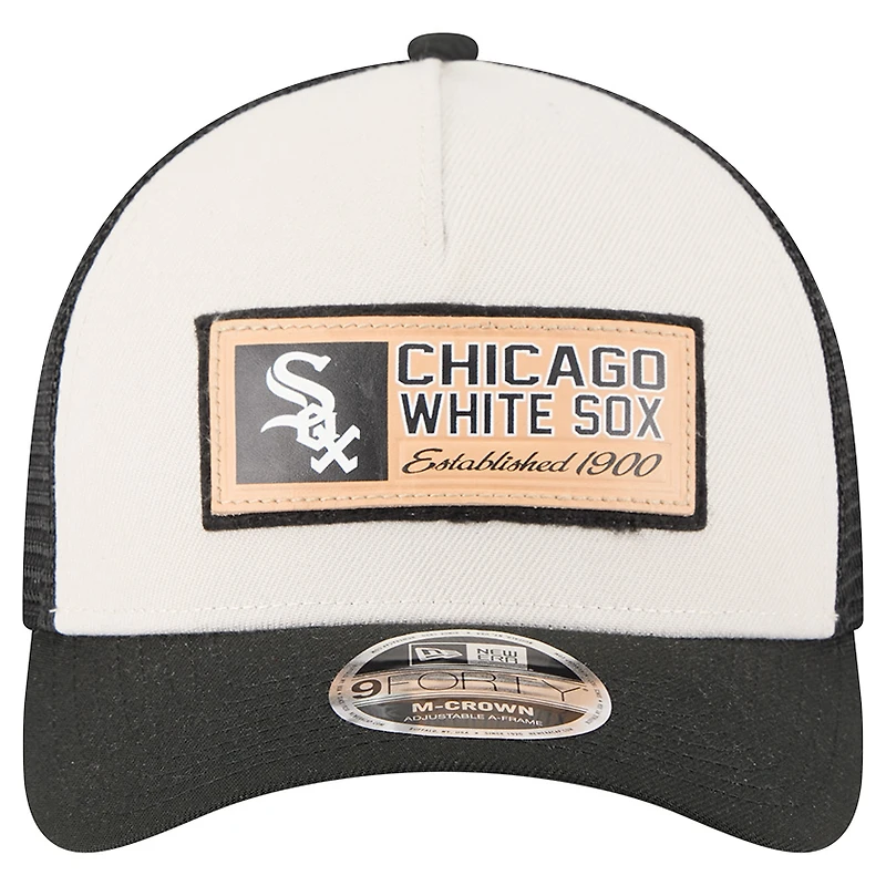 Casquette New Era 9FORTY pour homme, motif A-Frame, pierre/noir, Chicago White Sox