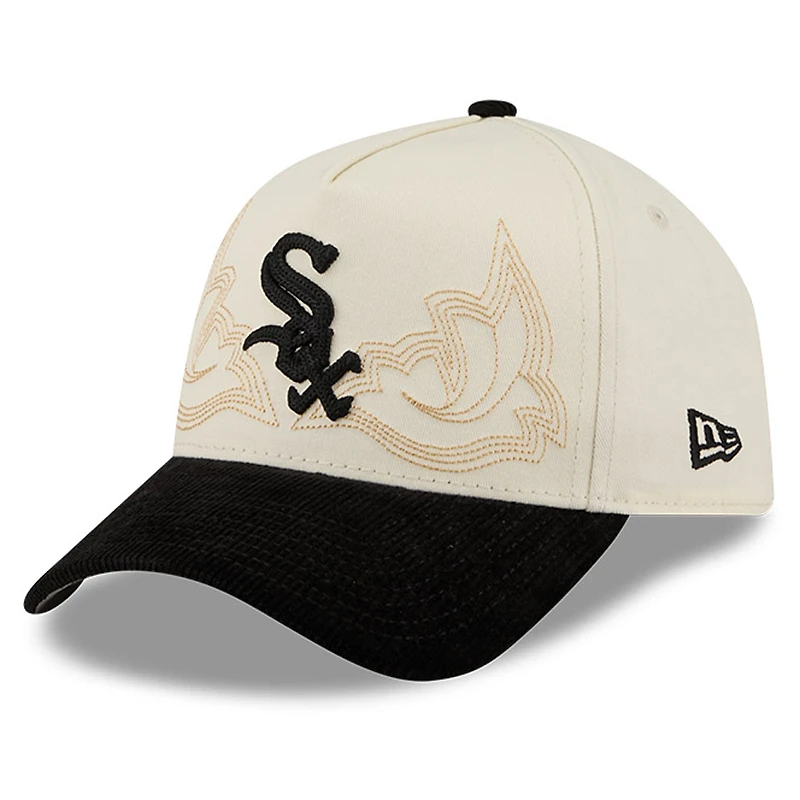 Men's New Era Stone Chicago White Sox Western Stitch 9FORTY A-Frame Adjustable Hat