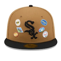 Men's New Era Tan Chicago White Sox Fruit Sticker 59FIFTY Fitted Hat