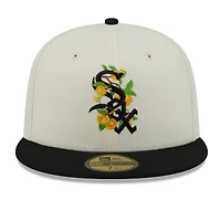 Men's New Era White/Black Chicago White Sox Blossom 59FIFTY Fitted Hat