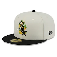 Men's New Era White/Black Chicago White Sox Blossom 59FIFTY Fitted Hat