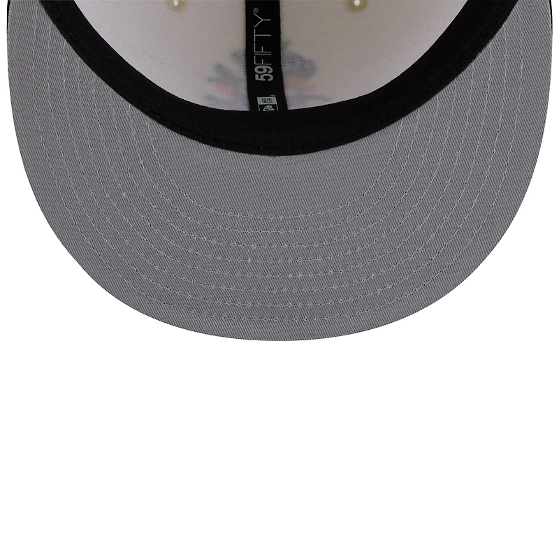Men's New Era White/Black Chicago White Sox Blossom 59FIFTY Fitted Hat