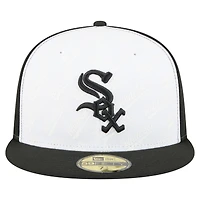 Men's New Era White/Black Chicago White Sox Repeat 59FIFTY Fitted Hat