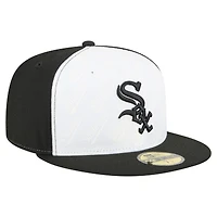 Men's New Era White/Black Chicago White Sox Repeat 59FIFTY Fitted Hat