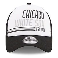 Casquette ajustable 9FORTY Stacked A-Frame Trucker 9FORTY des Chicago White Sox New Era pour hommes, blanc/noir
