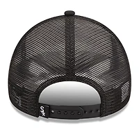 Men's New Era White/Black Chicago White Sox Stacked A-Frame Trucker 9FORTY Adjustable Hat