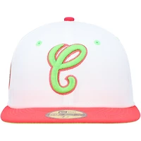 Men's New Era White/Coral Chicago White Sox Cooperstown Collection Comiskey Park 75th Anniversary Strawberry Lolli 59FIFTY Fitted Hat