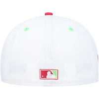 Men's New Era White/Coral Chicago White Sox Cooperstown Collection Comiskey Park 75th Anniversary Strawberry Lolli 59FIFTY Fitted Hat