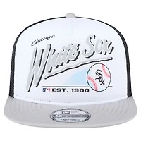 Men's New Era White/Gray Chicago White Sox Retro Script Trucker 9FIFTY Snapback Hat