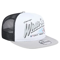 Men's New Era White/Gray Chicago White Sox Retro Script Trucker 9FIFTY Snapback Hat