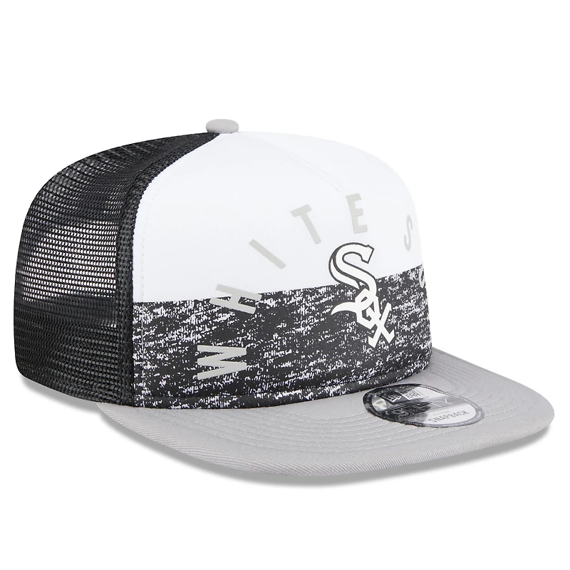 Men's New Era White/Gray Chicago White Sox Team Foam Front A-Frame Trucker 9FIFTY Snapback Hat