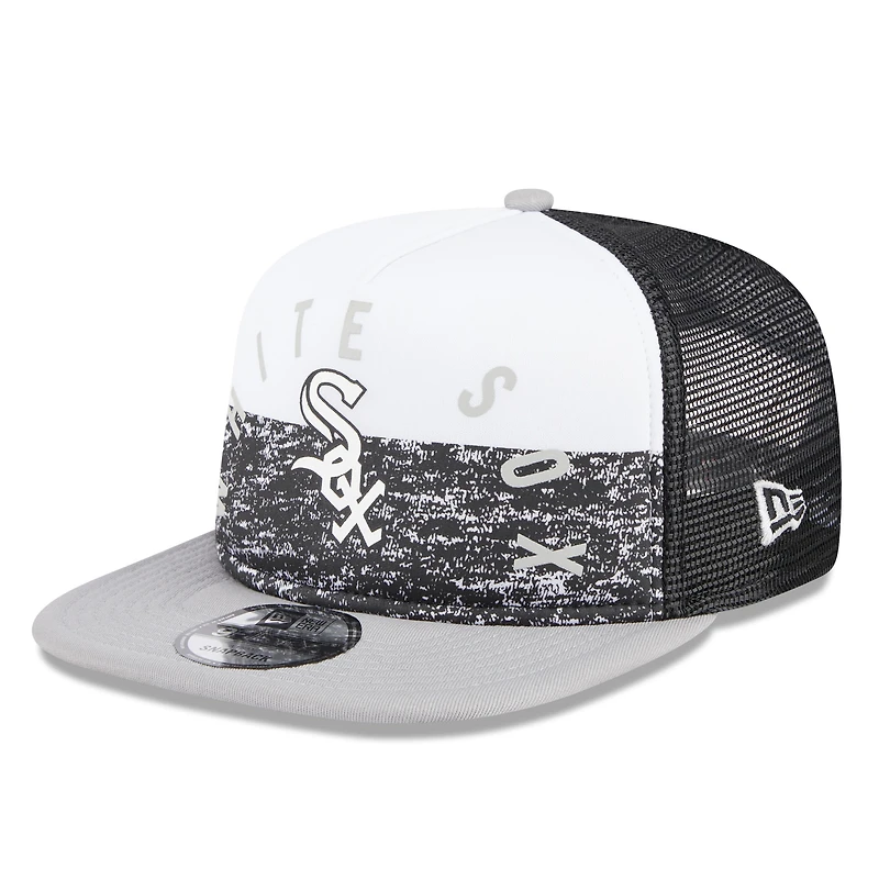 Men's New Era White/Gray Chicago White Sox Team Foam Front A-Frame Trucker 9FIFTY Snapback Hat