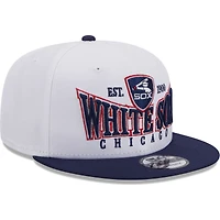Casquette Snapback 9FIFTY Chicago White Sox Crest New Era pour homme, blanc/bleu marine