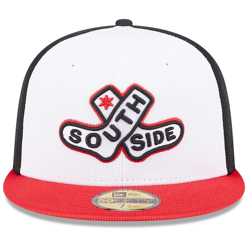 Men's New Era White/Red Chicago White Sox 2025 City Connect Batting Practice 59FIFTY Fitted Hat