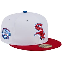 Casquette ajustée 59FIFTY avec sous-visière Chicago White Sox New Era pour homme, blanc/rouge
