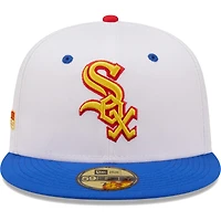 Casquette ajustée New Era 59FIFTY pour homme, blanche et bleue, Chicago White Sox, édition spéciale Série mondiale 2005, motif Cherry Lolli.