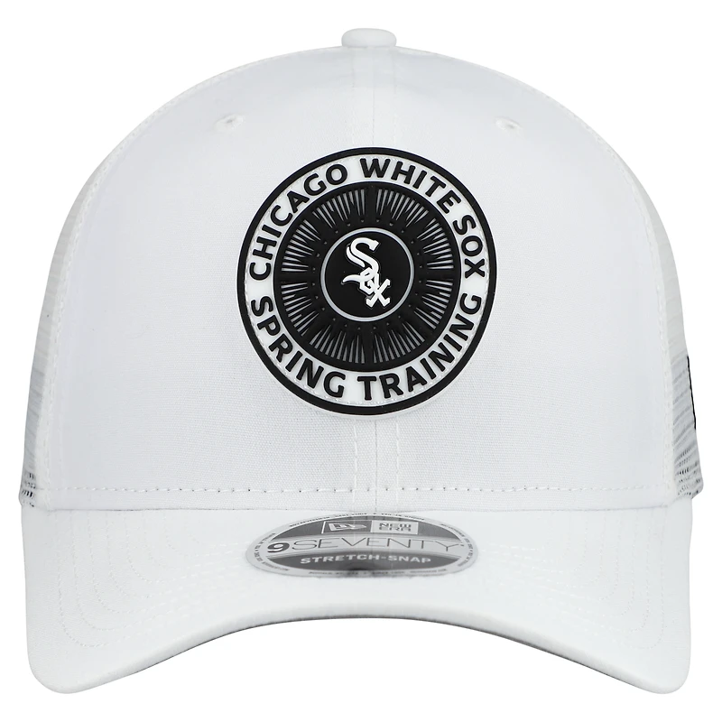 Men's New Era White Chicago White Sox 2026 Spring Training Fan Pack 9SEVENTY Adjustable Trucker Hat