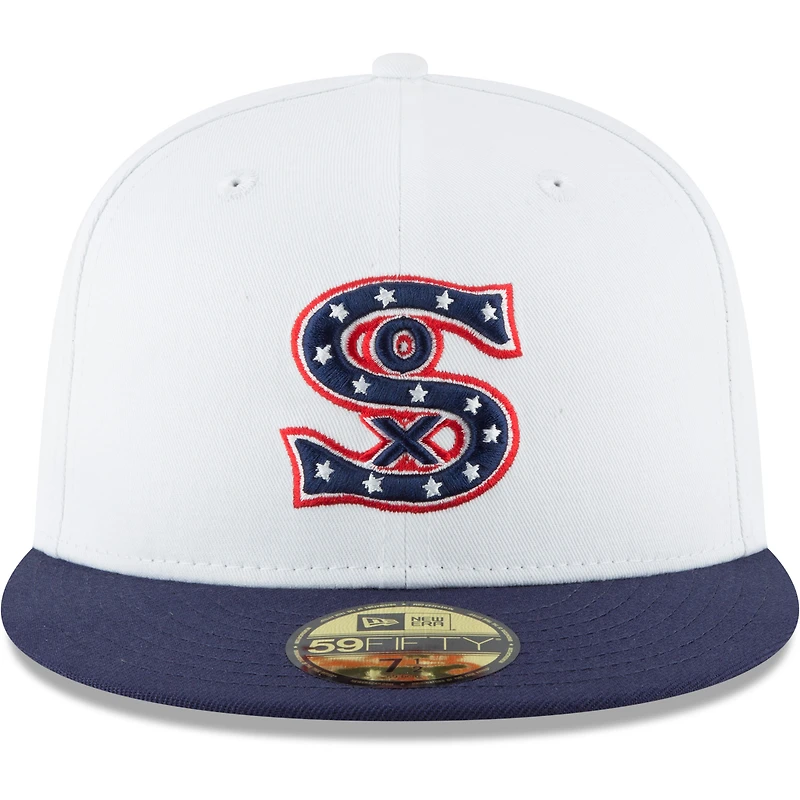 Casquette ajustée 59FIFTY en laine de la collection Cooperstown des Chicago White Sox New Era pour homme, blanche