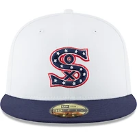 Casquette ajustée 59FIFTY en laine de la collection Cooperstown des Chicago White Sox New Era pour homme, blanche