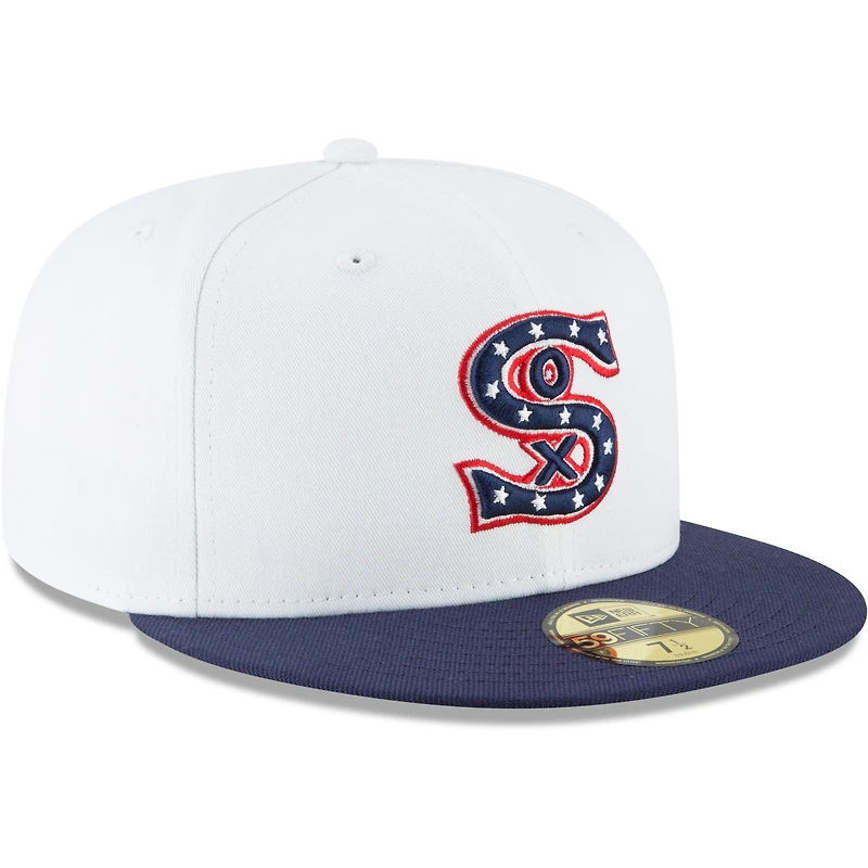 Casquette ajustée 59FIFTY en laine de la collection Cooperstown des Chicago White Sox New Era pour homme, blanche