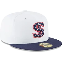 Men's New Era White Chicago Sox Cooperstown Collection Wool 59FIFTY Fitted Hat