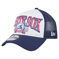 Men's New Era  White Chicago White Sox Distressed 9FORTY A-Frame Adjustable Trucker Hat