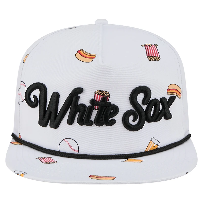 Casquette ajustable New Era blanche Chicago White Sox Team Cheer Rope 19TWENTY pour homme