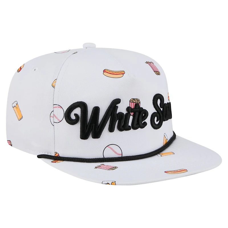 Men's New Era White Chicago White Sox Team Cheer Rope 19TWENTY Adjustable Hat