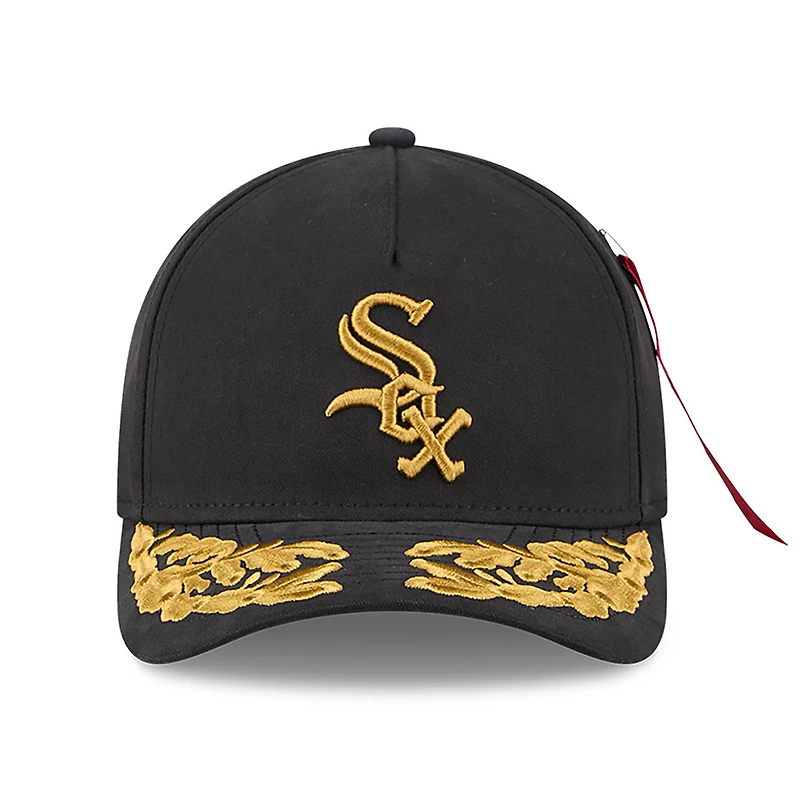 Men's New Era x Alpha Industries  Black Chicago White Sox A-Frame 9FORTY Adjustable Hat