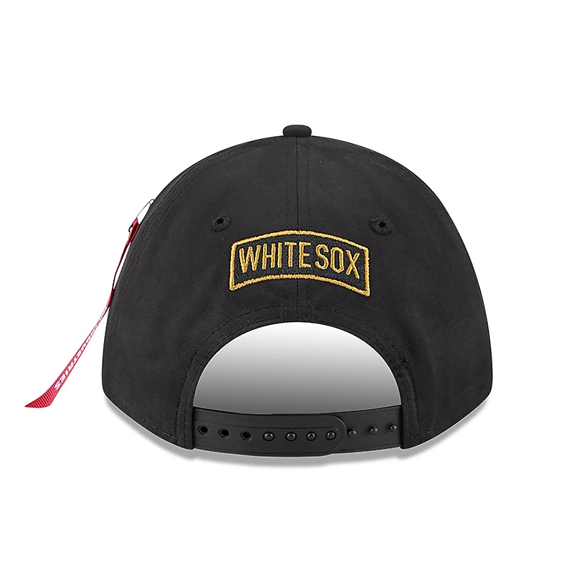 Men's New Era x Alpha Industries  Black Chicago White Sox A-Frame 9FORTY Adjustable Hat