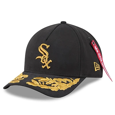Men's New Era x Alpha Industries  Black Chicago White Sox A-Frame 9FORTY Adjustable Hat